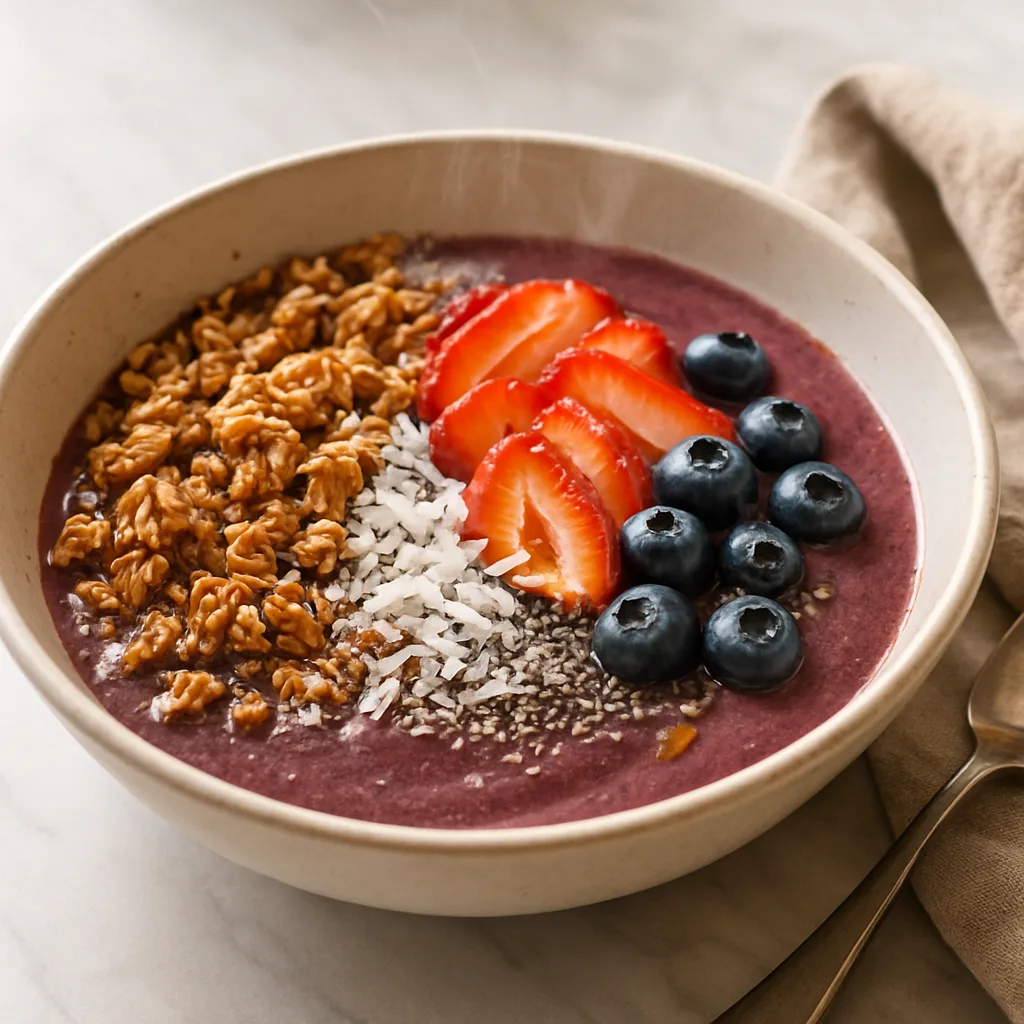 Açaí Bowl with Granola & Fresh Fruit