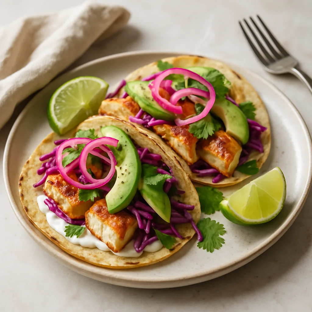 Baja Fish Tacos with Lime Crema