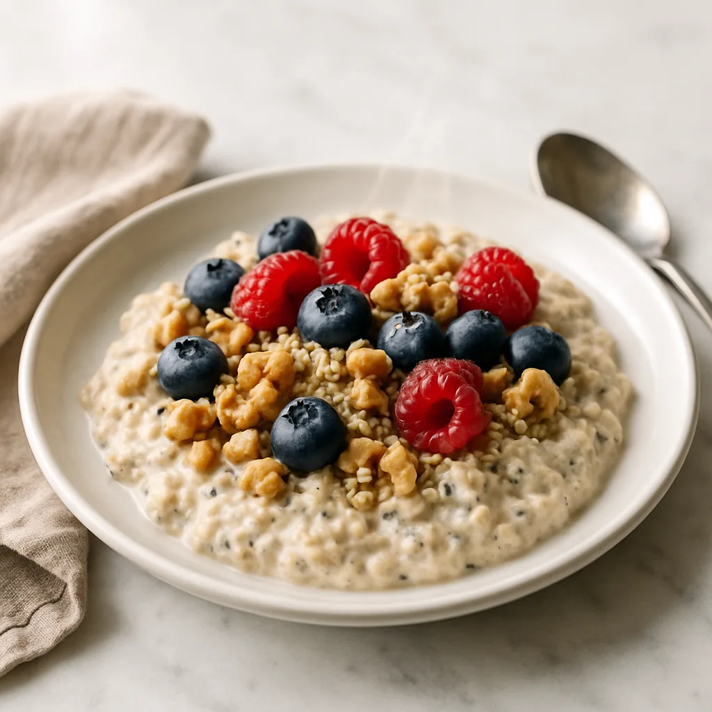 Berry Walnut Overnight Oats with Hemp Seeds