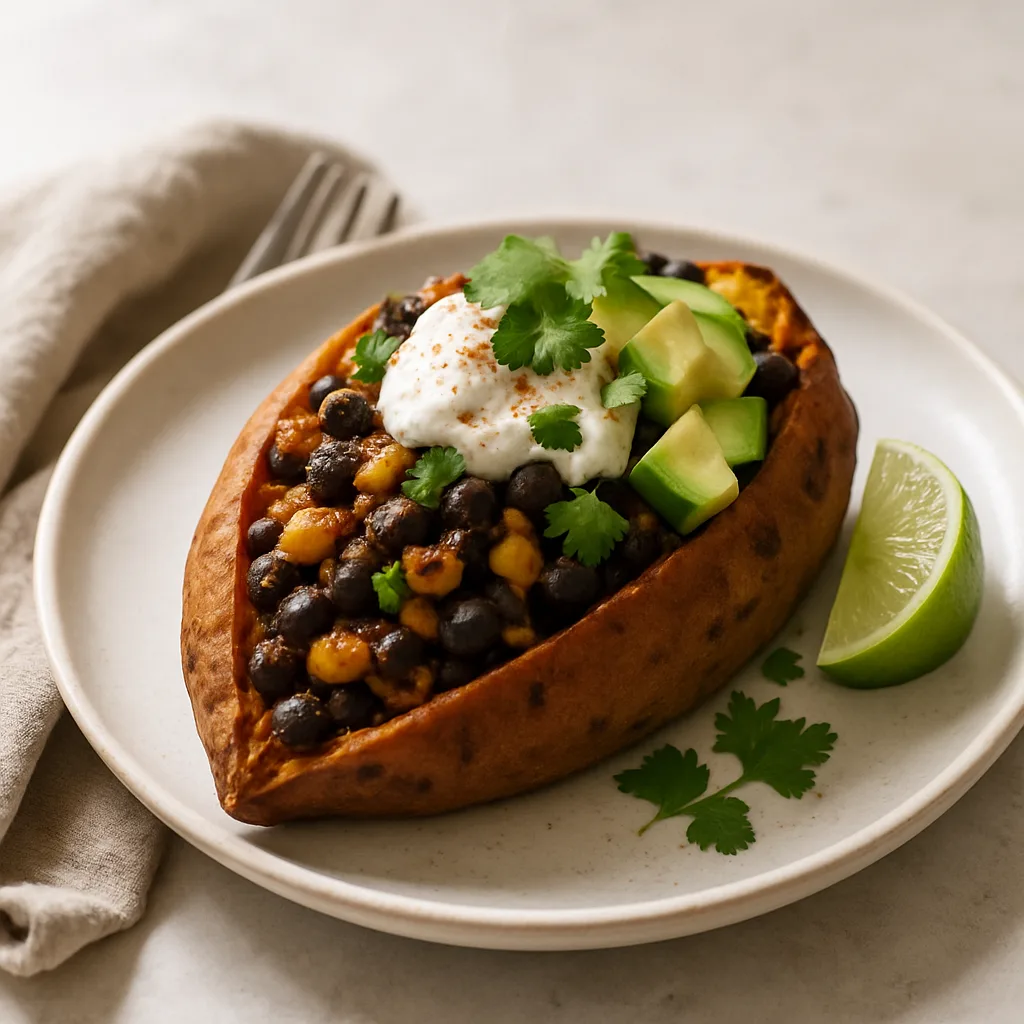 Black Bean & Corn Stuffed Sweet Potatoes