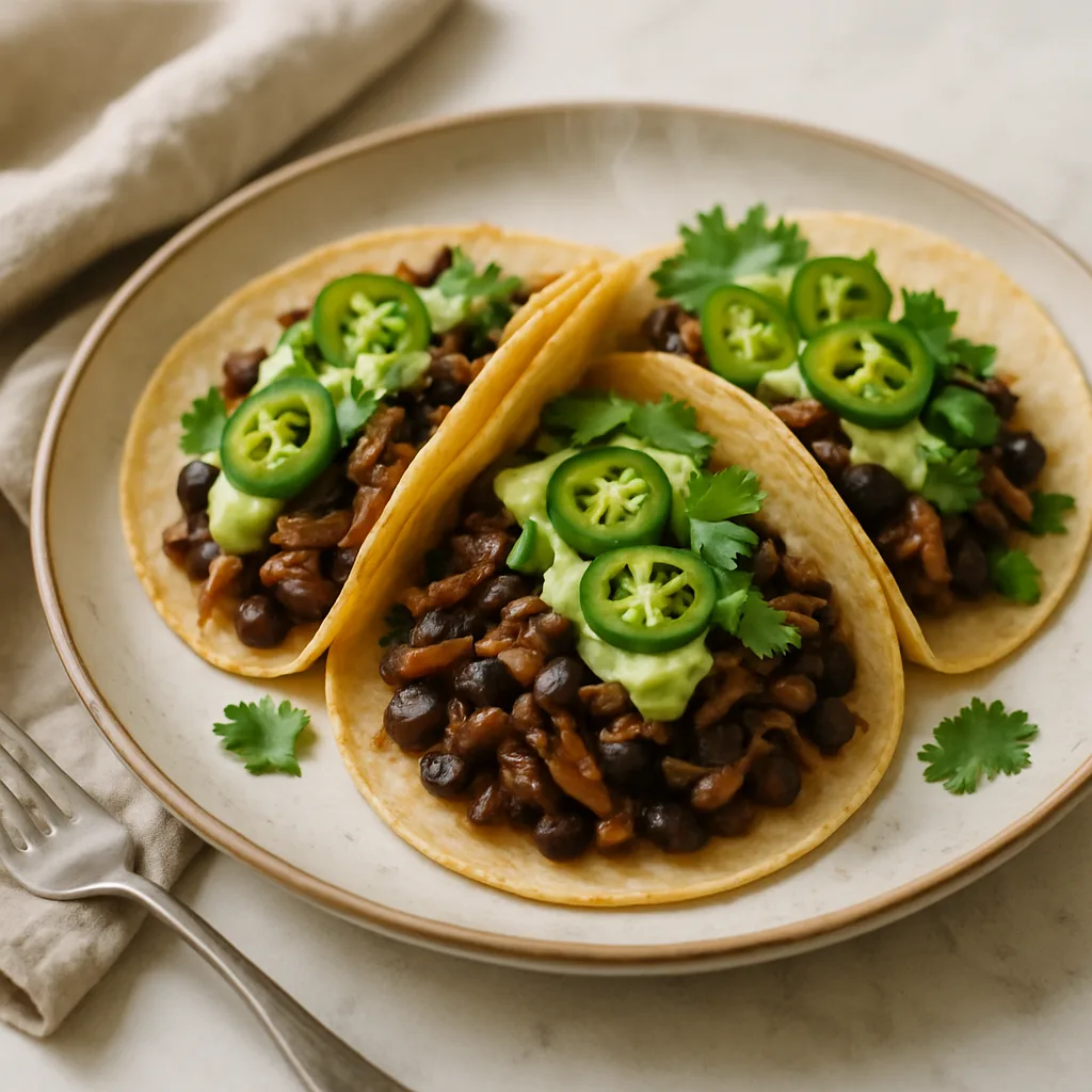 Black Bean Mushroom "Carnitas" Tacos