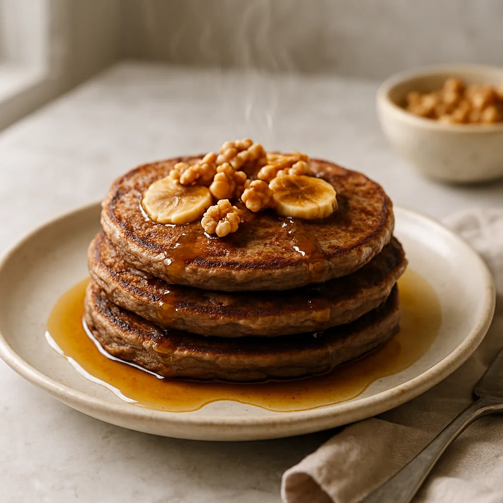 Buckwheat Banana Walnut Pancakes