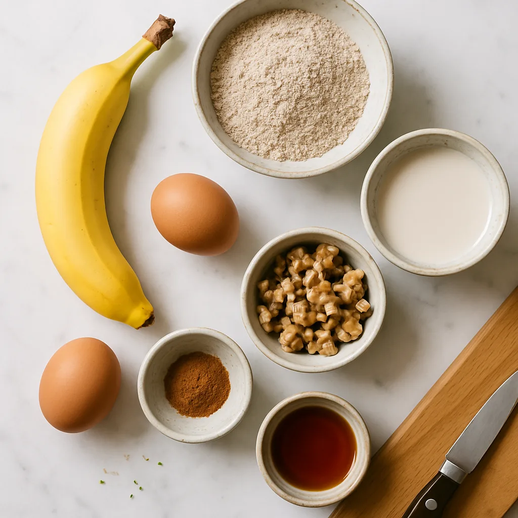 Ingredients for Buckwheat Banana Walnut Pancakes