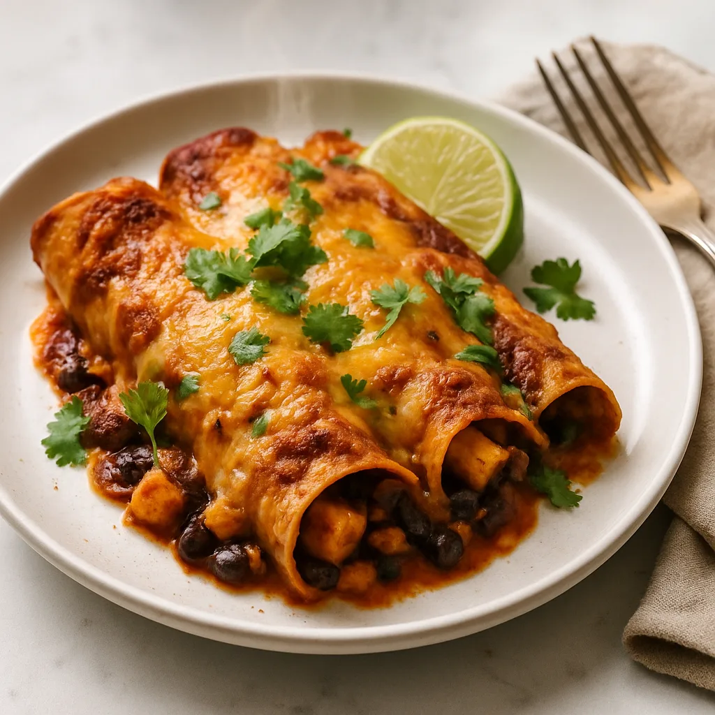 Butternut Squash & Black Bean Enchiladas