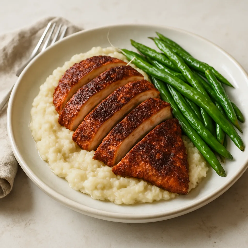 Cajun Blackened Chicken with Cauliflower Mash