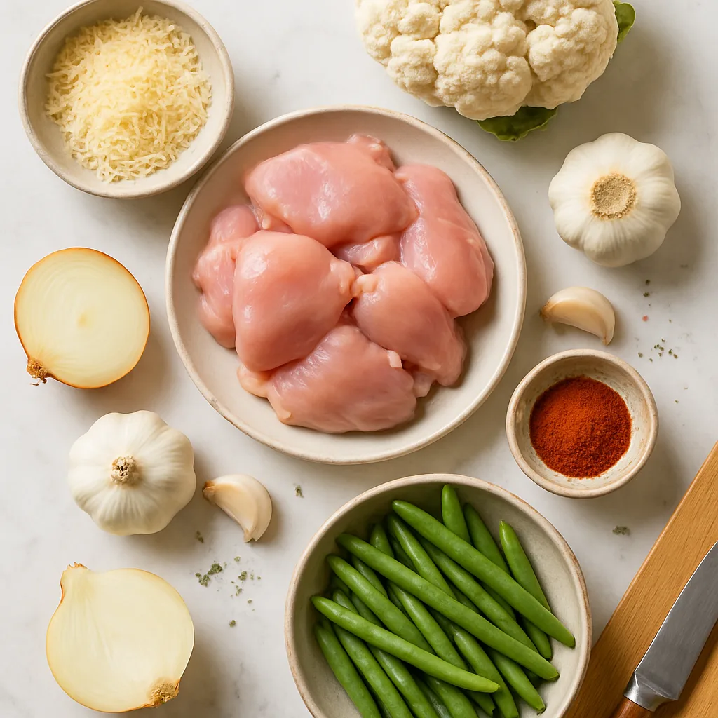 Ingredients for Cajun Blackened Chicken with Cauliflower Mash