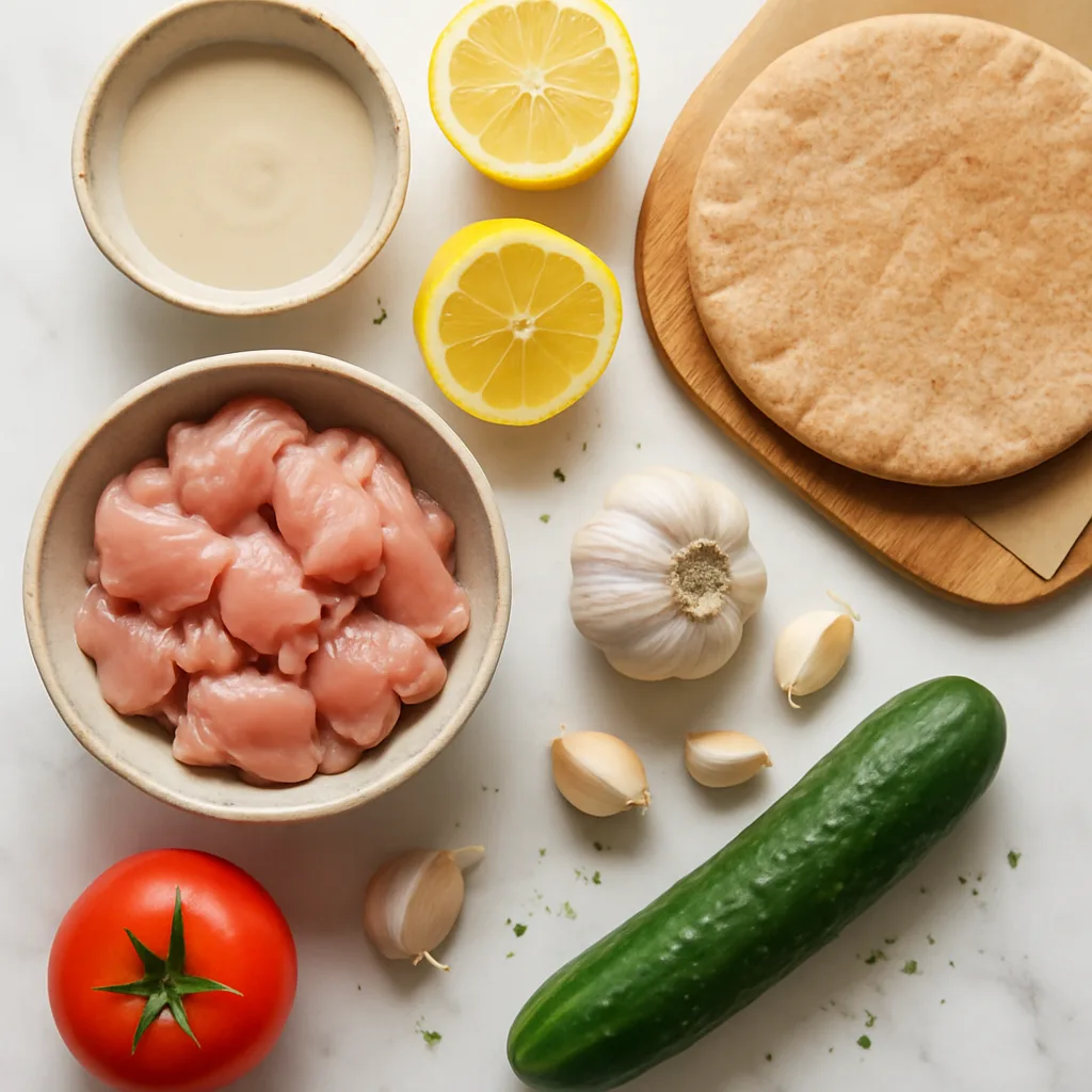 Ingredients for Chicken Shawarma Wrap