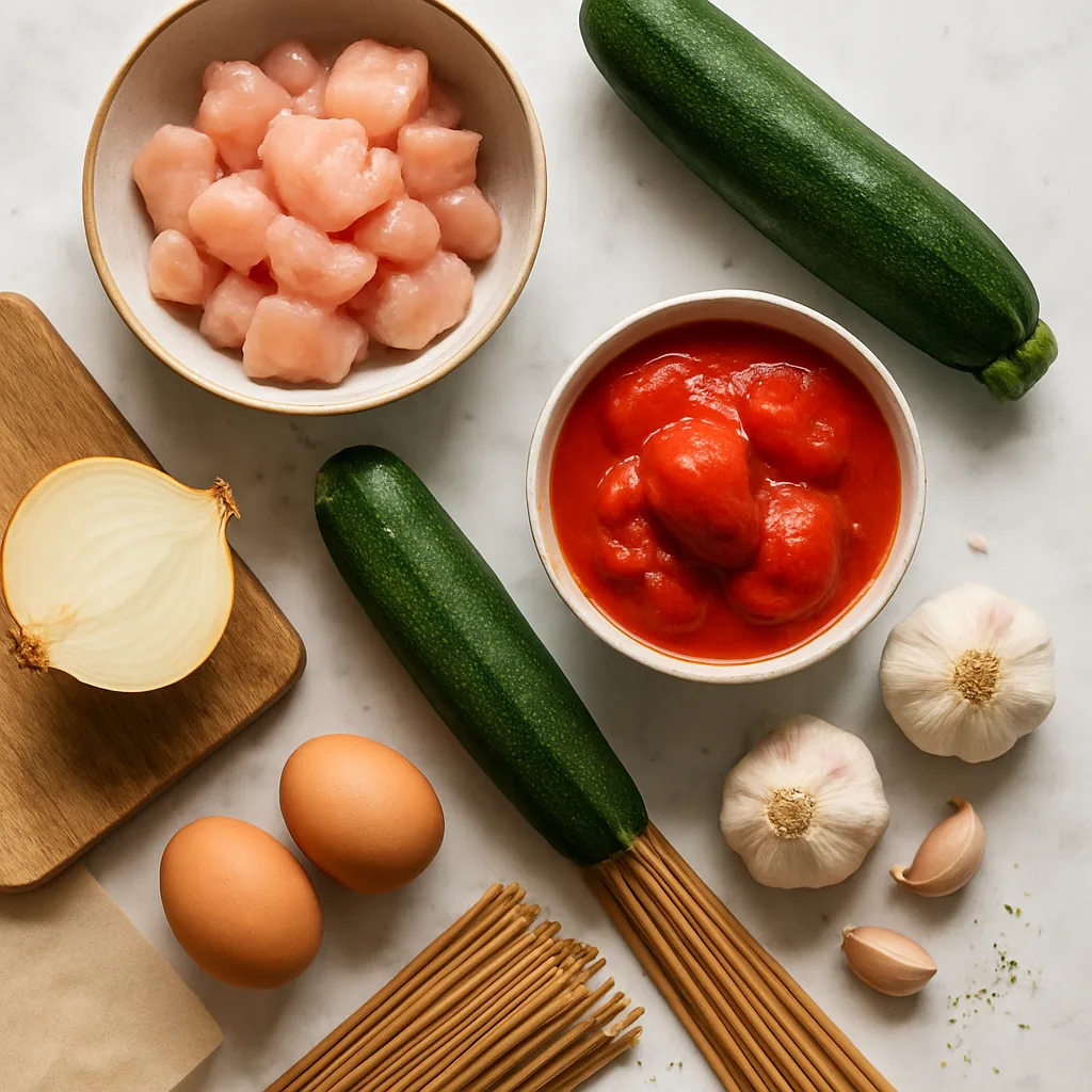 Ingredients for Chicken Zucchini Meatballs in Marinara