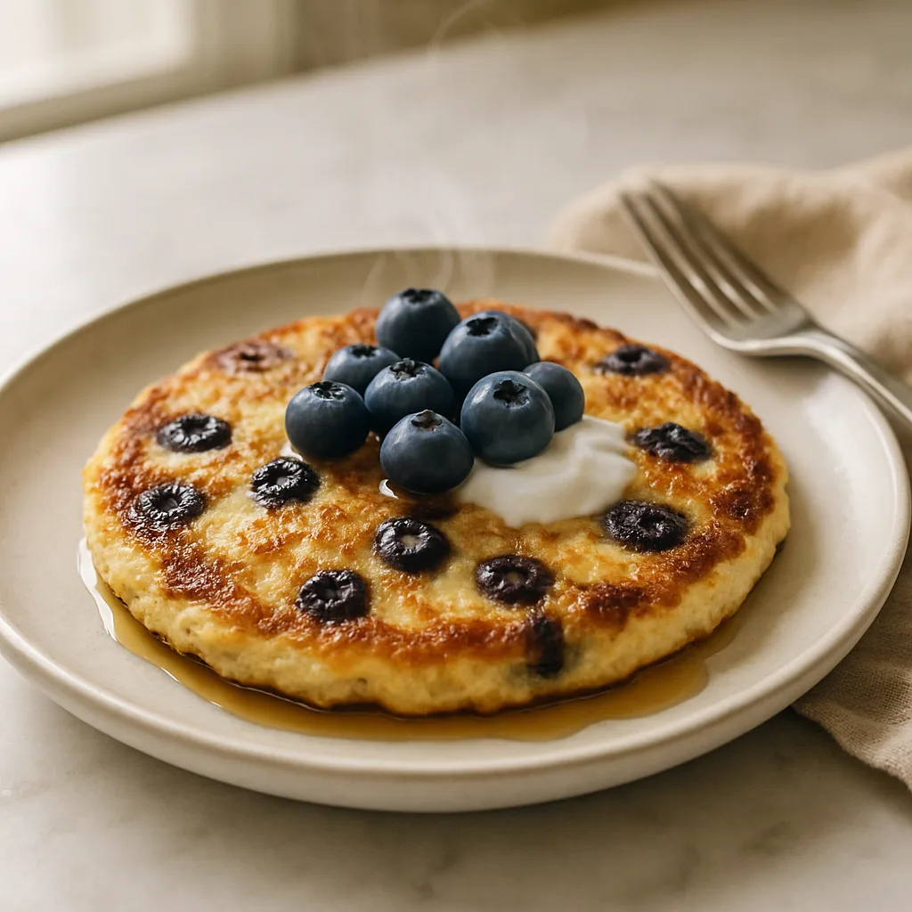 Cottage Cheese Blueberry Pancakes