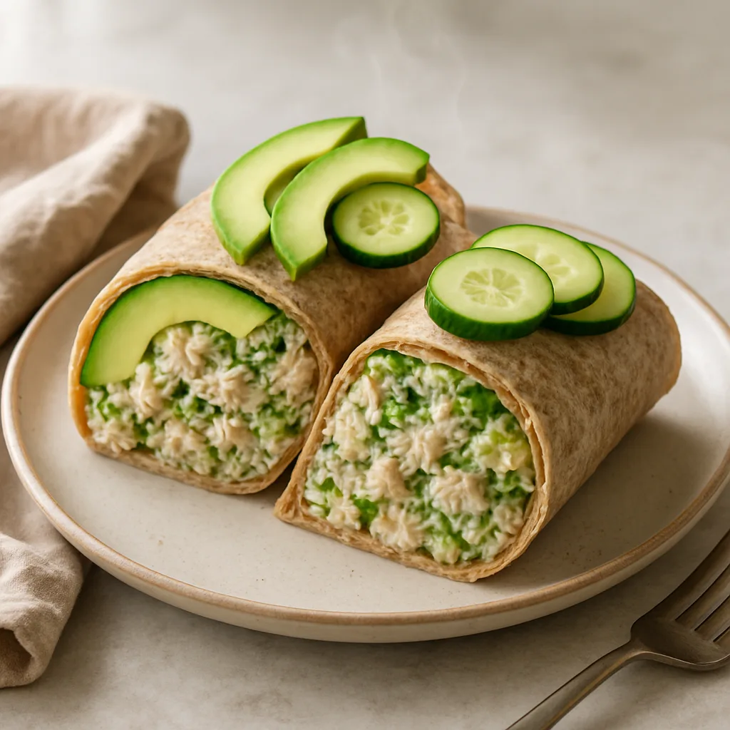 Cucumber Avocado Tuna Wraps
