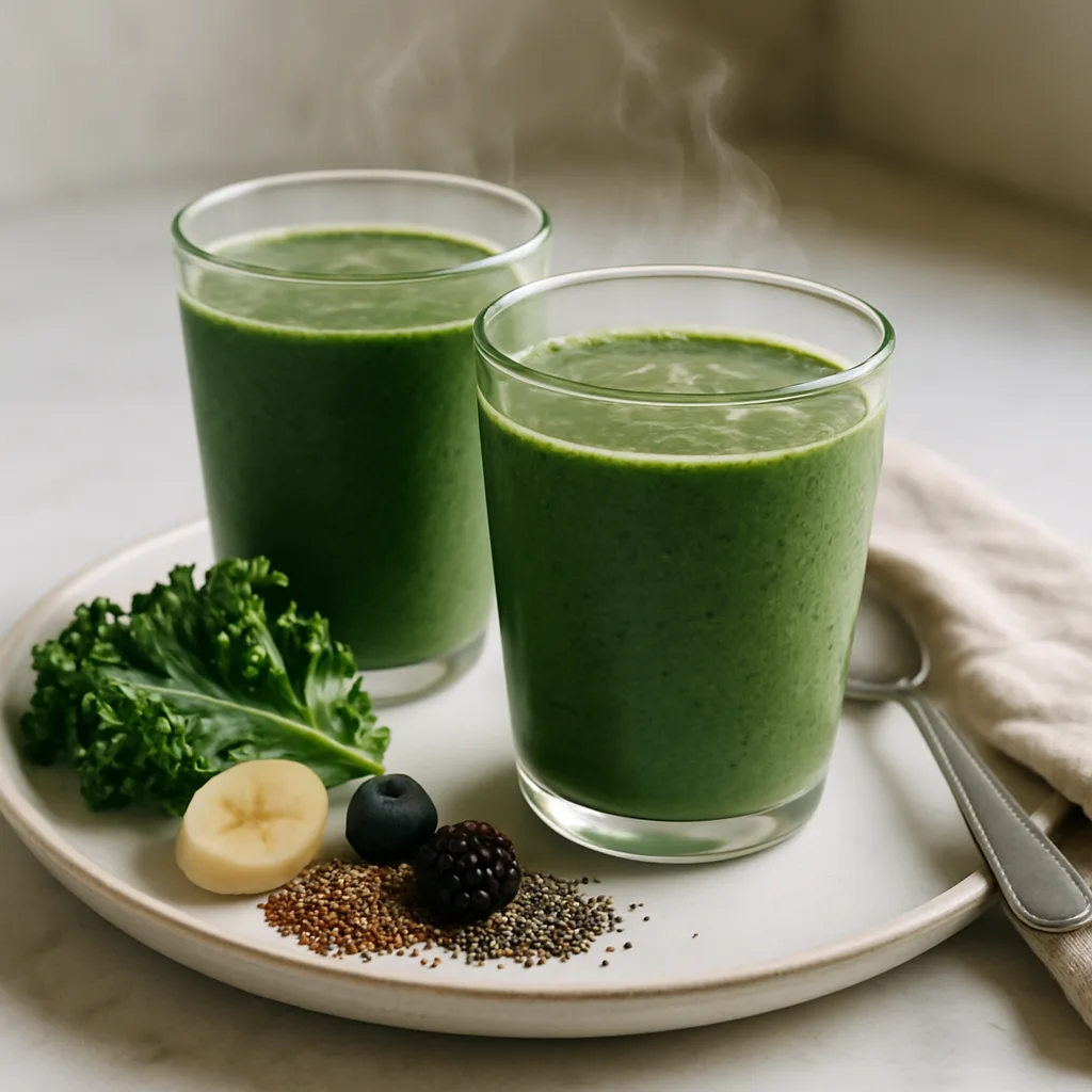 Green Protein Smoothie with Kale & Spirulina