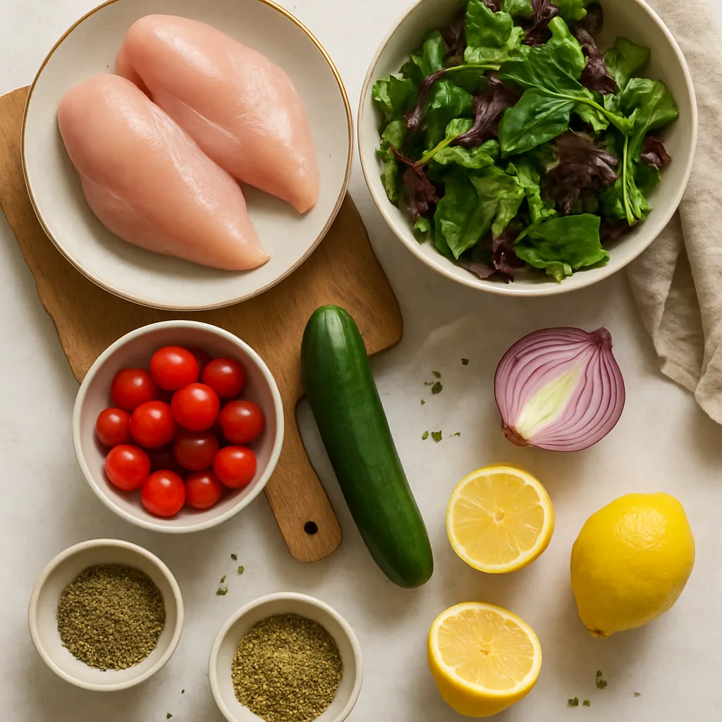 Ingredients for Grilled Chicken Salad