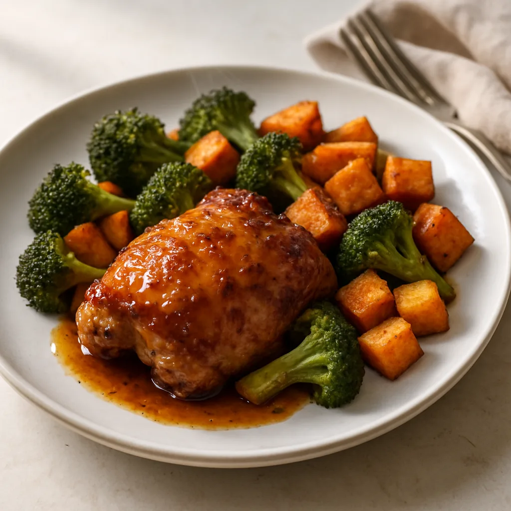 Honey Garlic Chicken Thighs with Roasted Vegetables