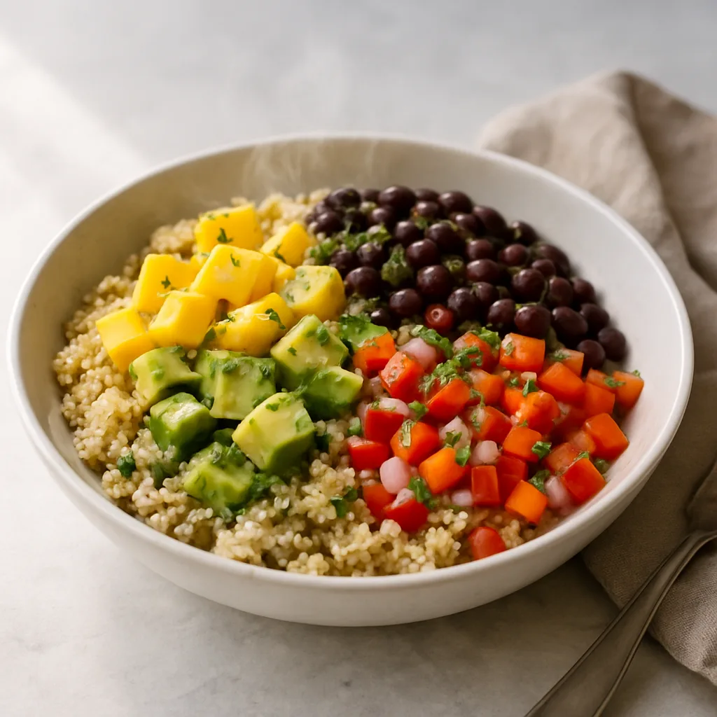 Mango Black Bean Quinoa Bowl