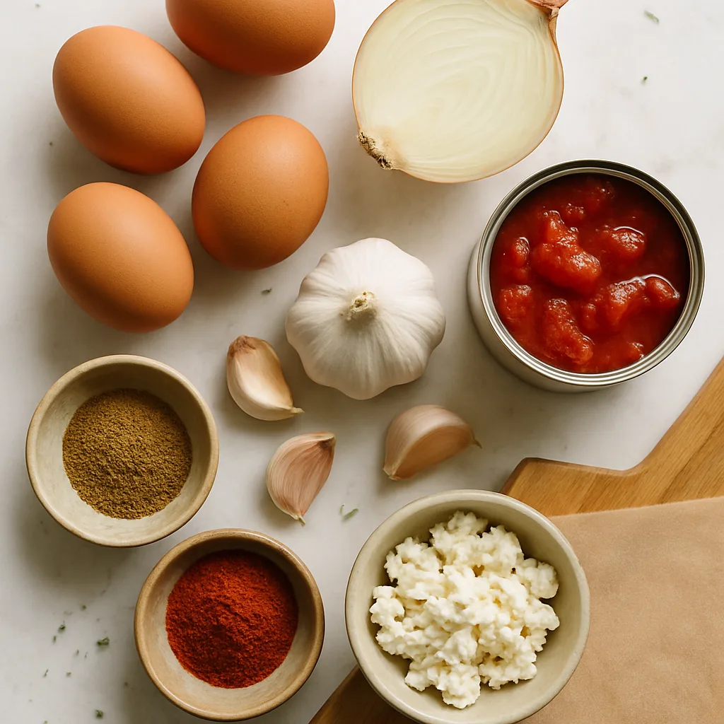 Ingredients for Mediterranean Baked Eggs (Shakshuka)