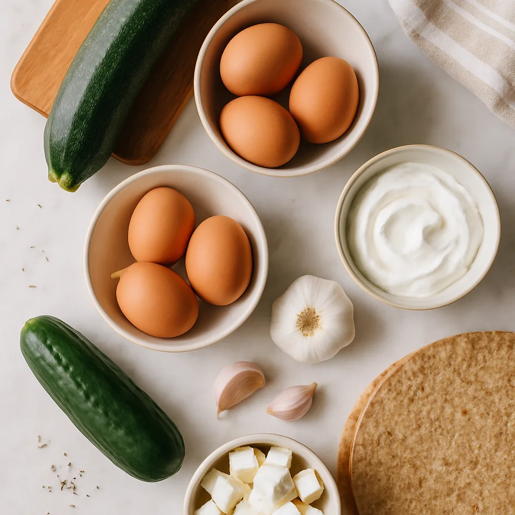 Ingredients for Mediterranean Grilled Veggie Wrap