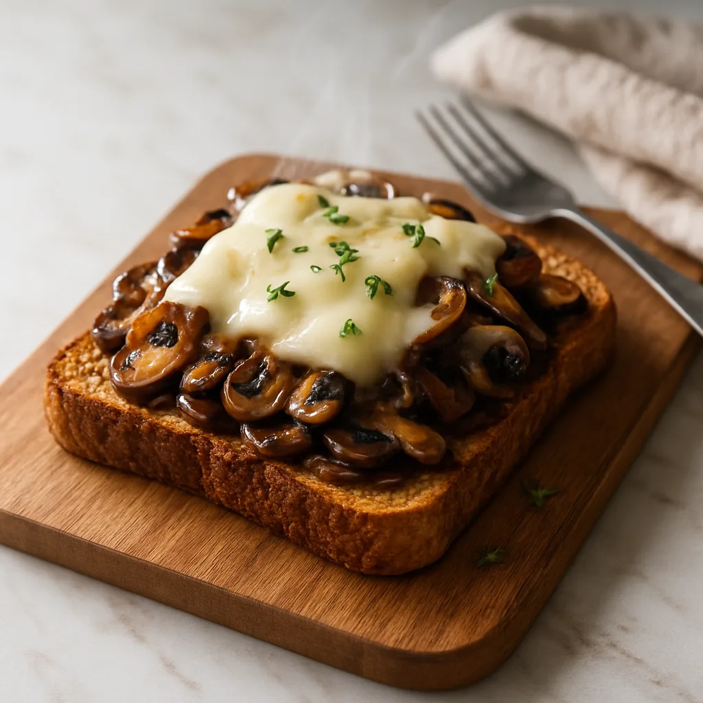 Open-Faced Mushroom Swiss Sandwich