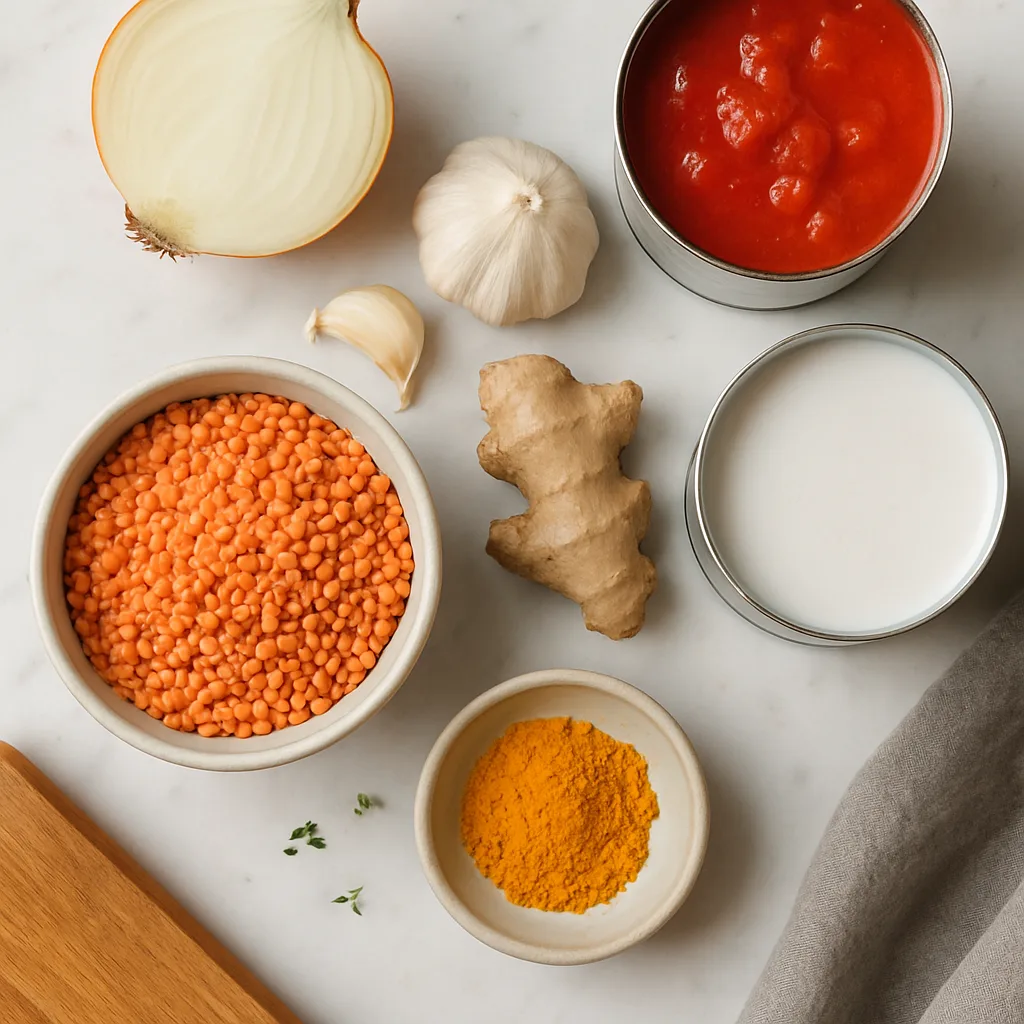 Ingredients for Red Lentil Dal