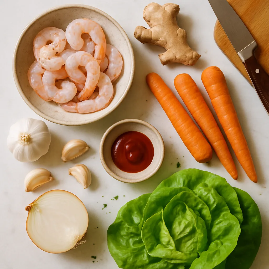 Ingredients for Shrimp Lettuce Wraps