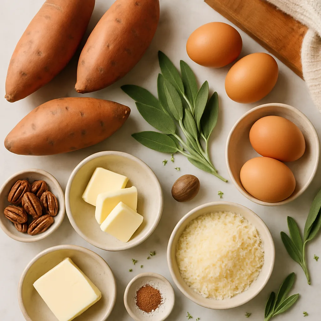 Ingredients for Sweet Potato Gnocchi with Sage Brown Butter