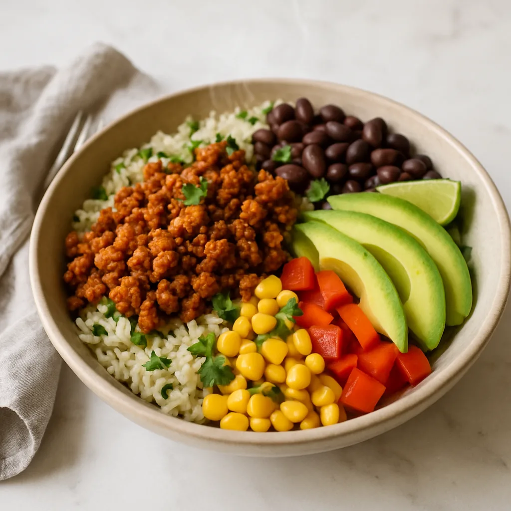 Tempeh Burrito Bowl with Cilantro-Lime Rice