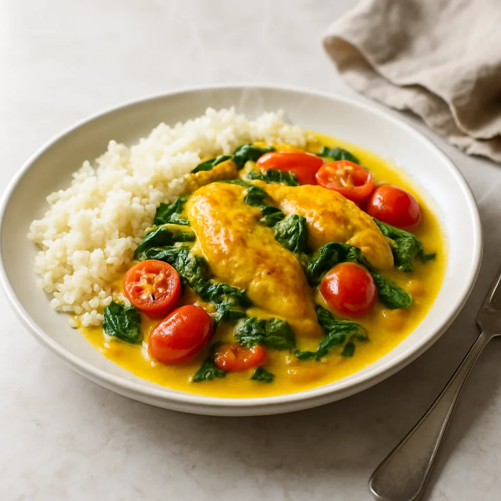 Turmeric Coconut Chicken with Cauliflower Rice
