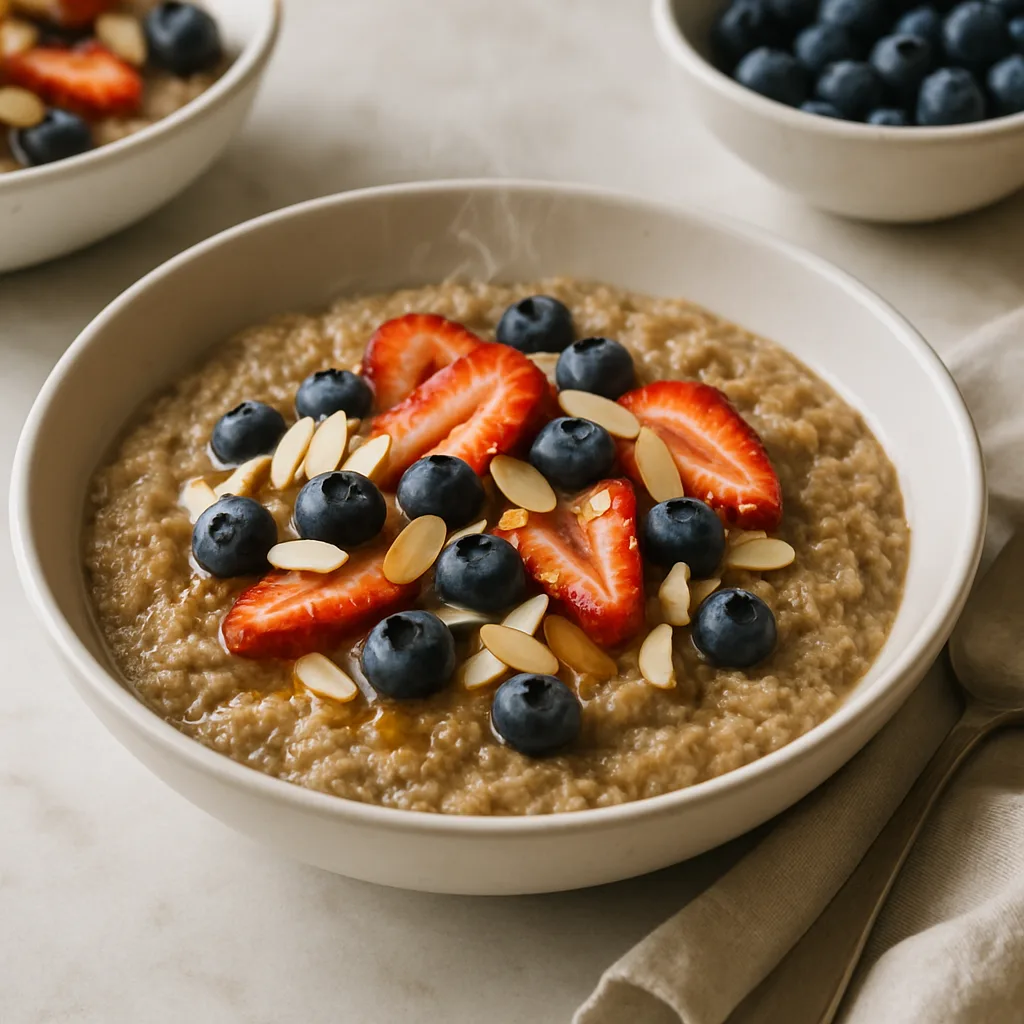 Warm Breakfast Quinoa Bowl with Cinnamon & Berries